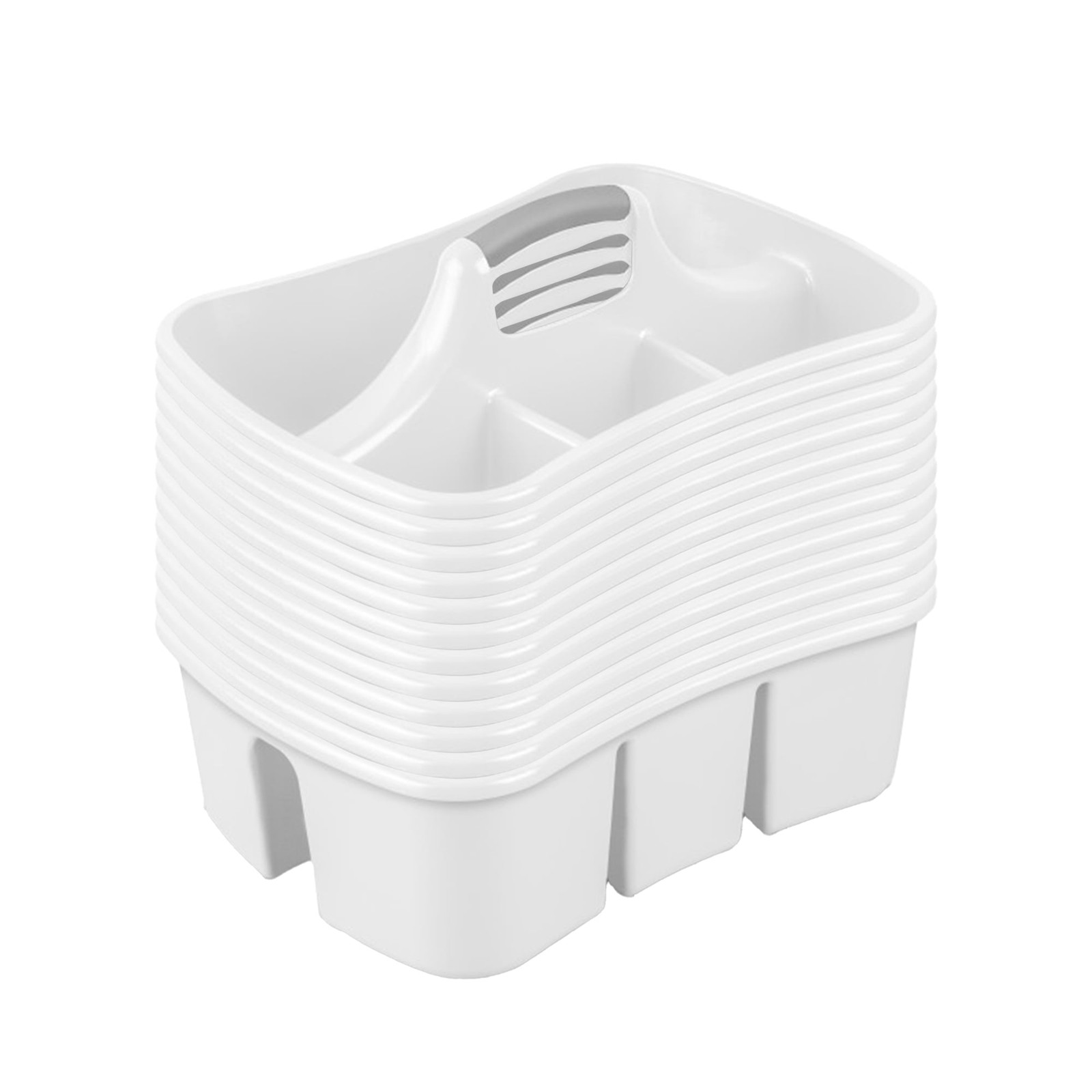 Divided Ultra™ Caddy, Easy Carry, Handy Plastic Utility Storage, White