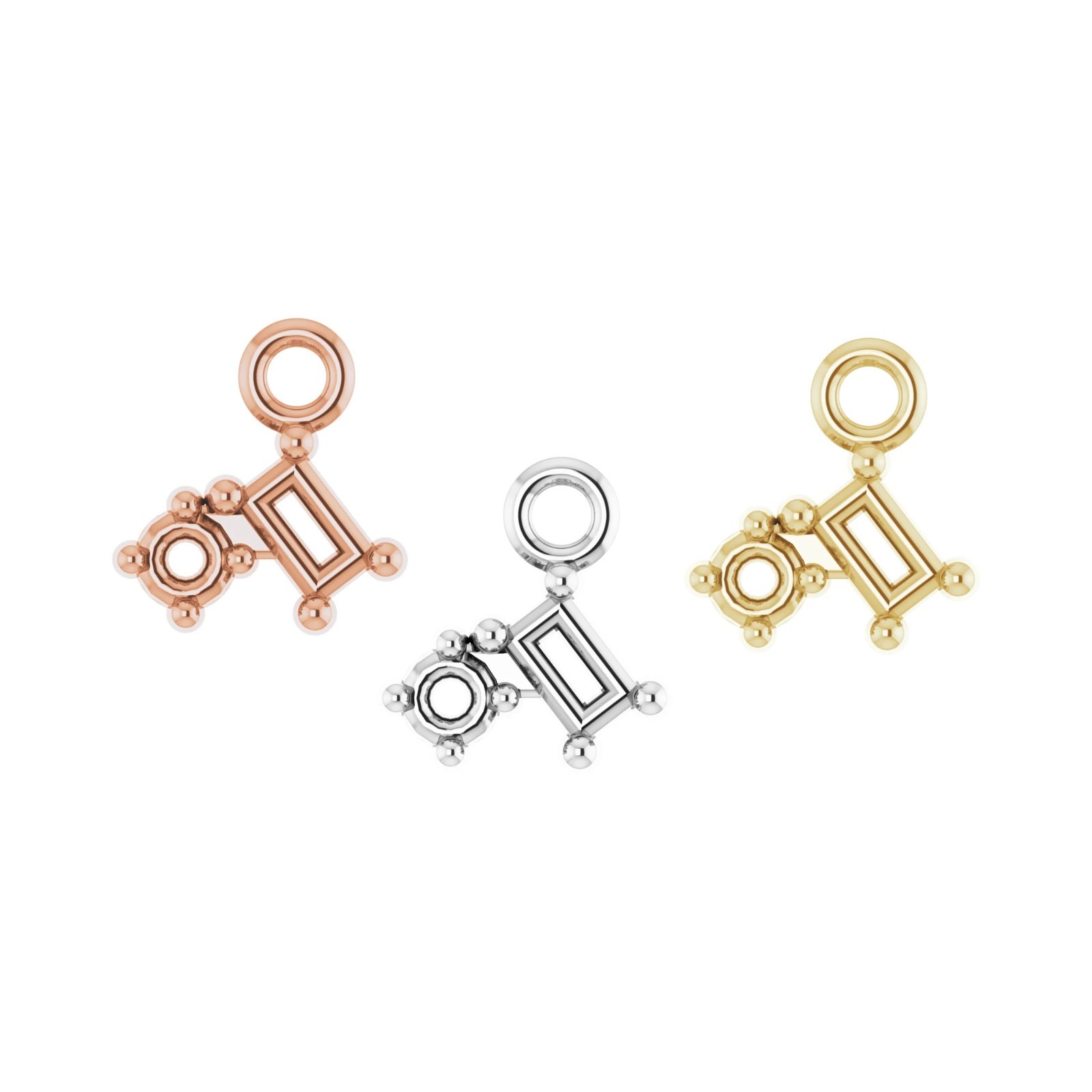 14K 18K Gold, Platinum & Silver 2.25x1.25 mm Straight Baguette Accented Dangle