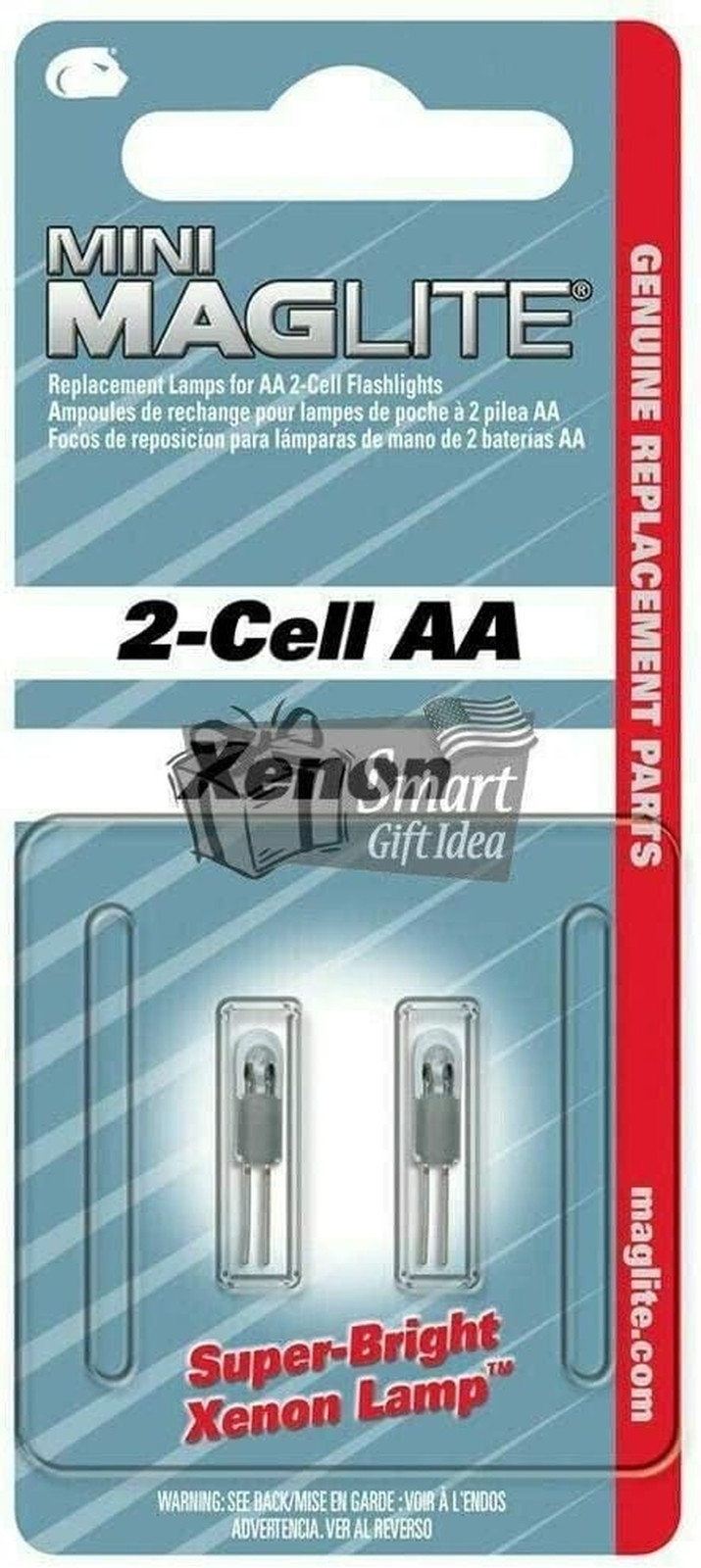Replacement Lamps for 2-Cell AA Mini Flashlight, 2-Pack