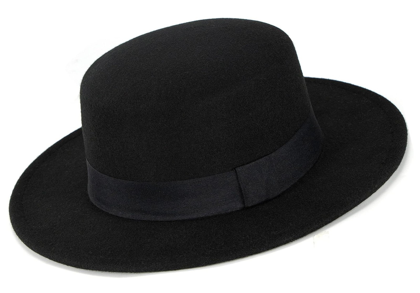 Pork Pie Hat for Men Women Short Brim Fedora Flat Hat Wool Felt Boater Panama...