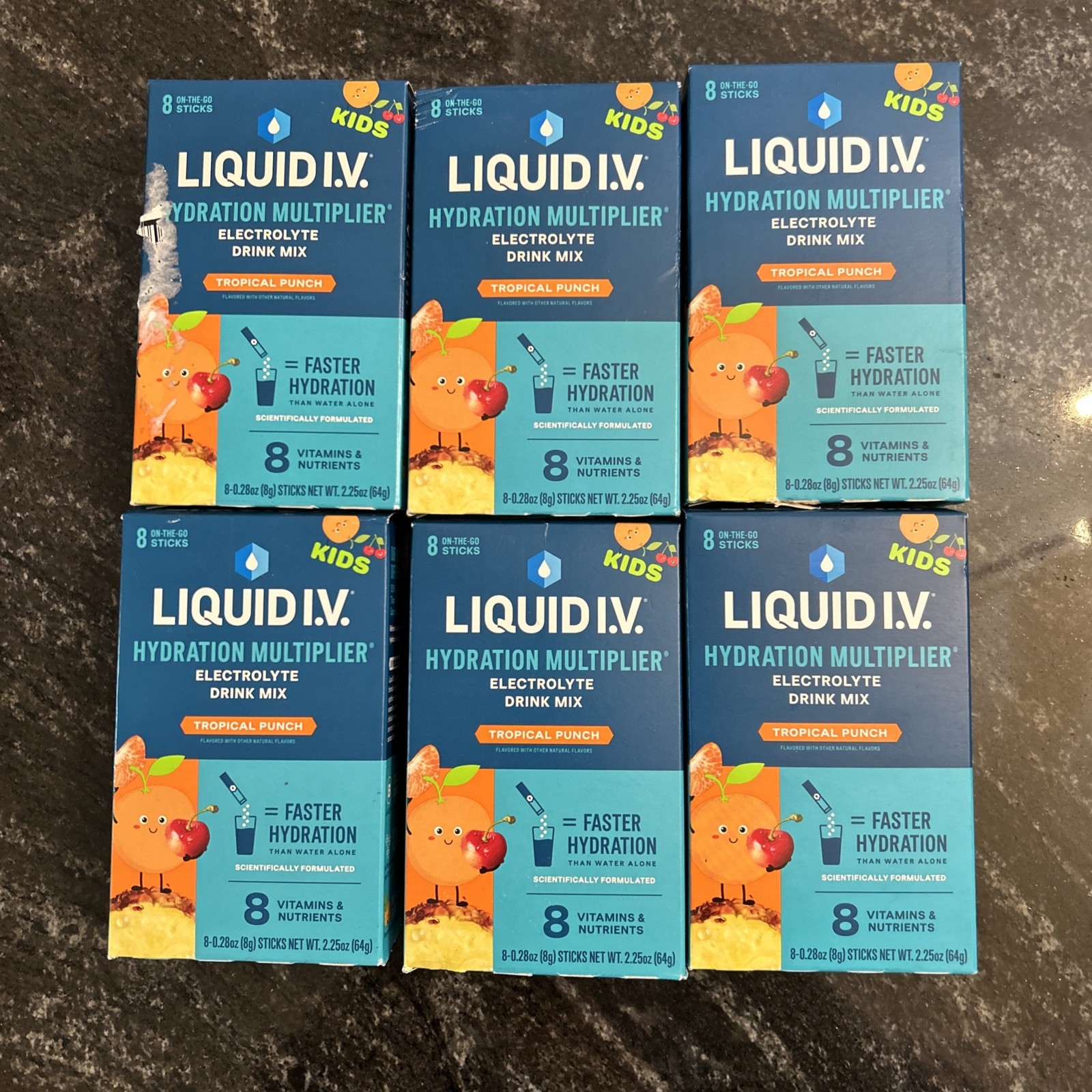6 Liquid IVHydration Multiplier Electrolyte Drink Mix Kid Tropical Punch 10/26+