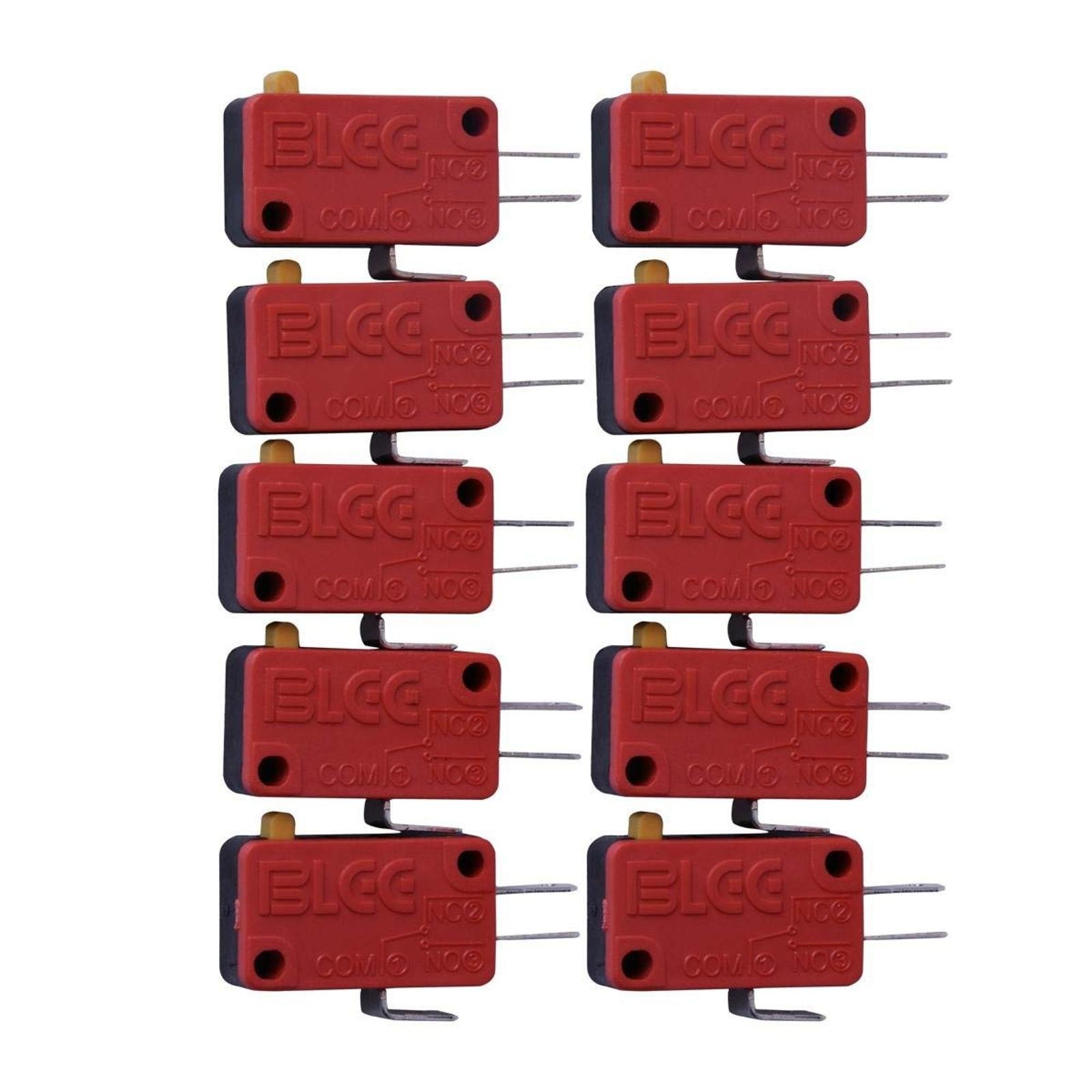 10/20Pcs Red New 3 Pin Microswitch Push Button For Arcade Mame Jamma Games