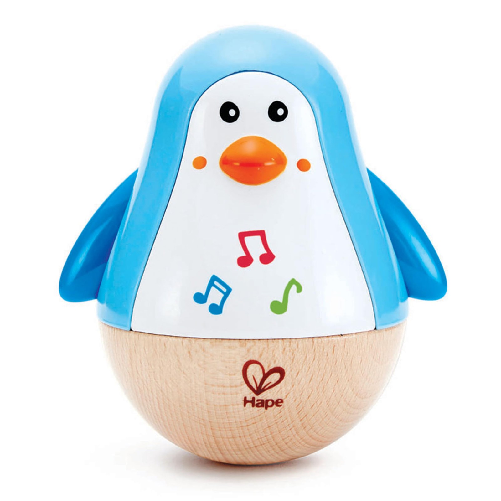 Hape Penguin Musical Wobbler - Colorful Roly Poly Toy for Babies 6M+