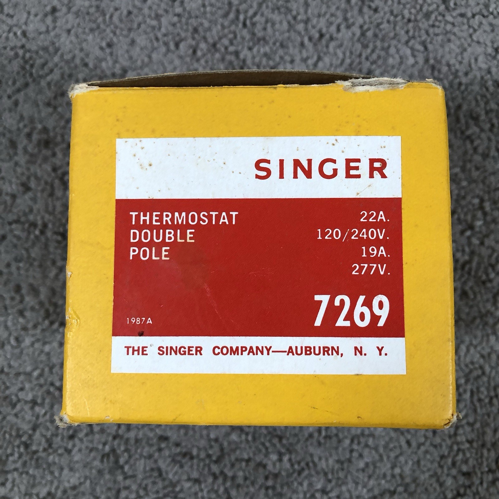 NEW IN BOX Vintage Electromode/SINGER Line Voltage Double Pole Thermostat 7269
