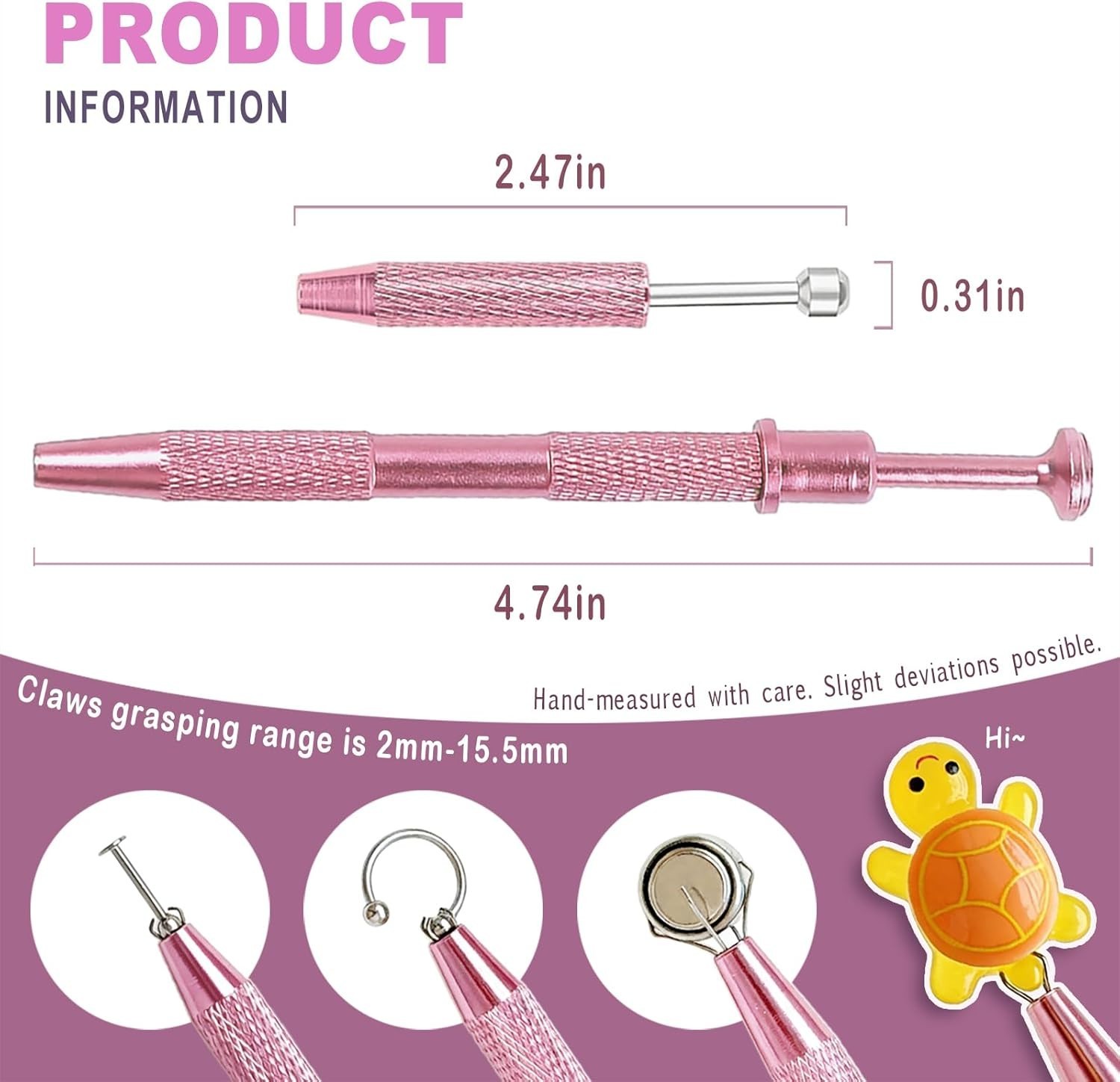 2 Pcs Piercing Changing Tools, 4-Claw Grabber Tool & Ball Holder for Flat Bac...