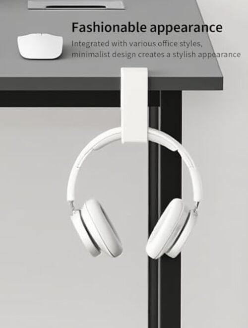 Headphone Hook，Headphone Stand，PC Gaming Headset Holder for Desk，Headset White