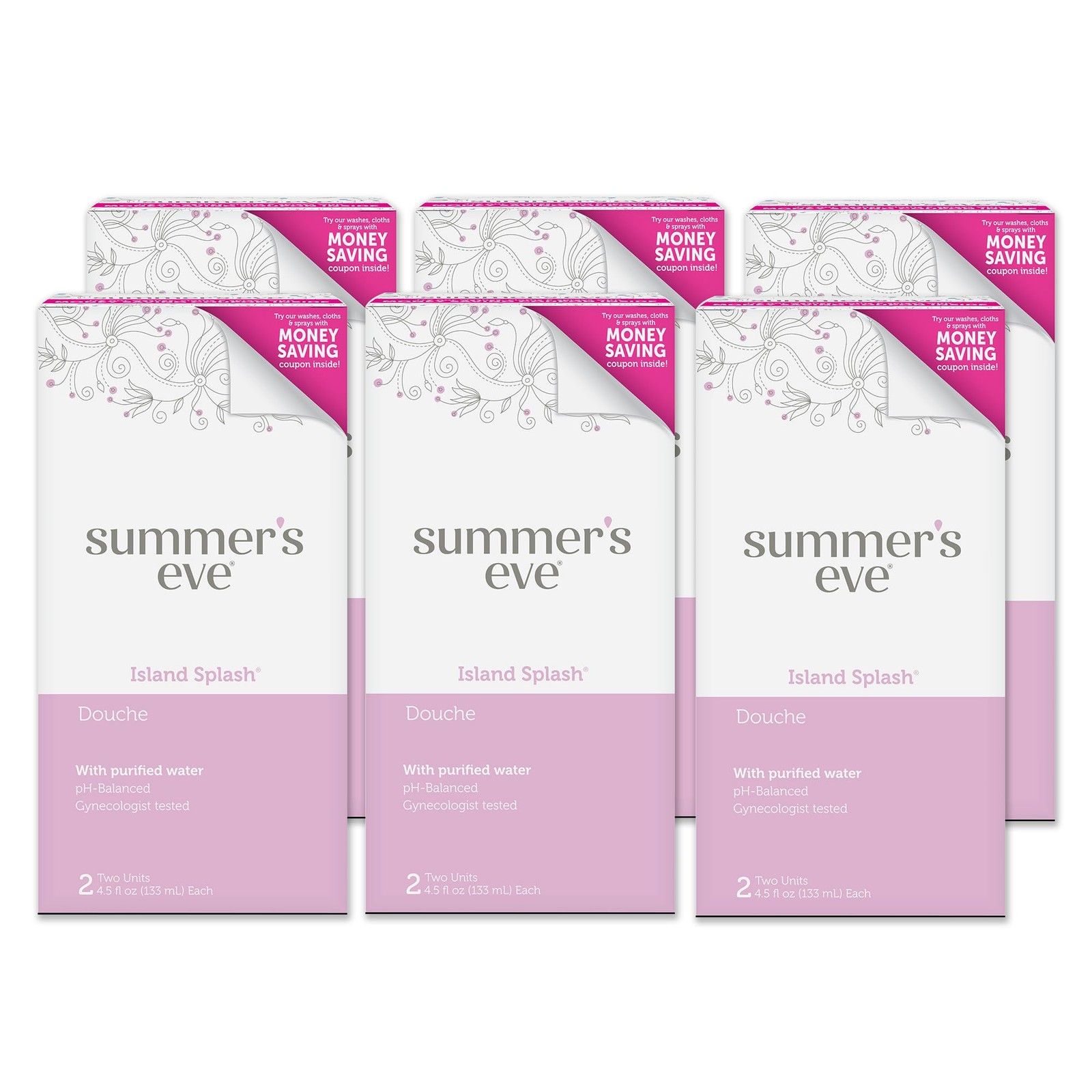 Summer's Eve Douche, Island Splash, 2 Units, 4.5 oz Each, 6 Pack