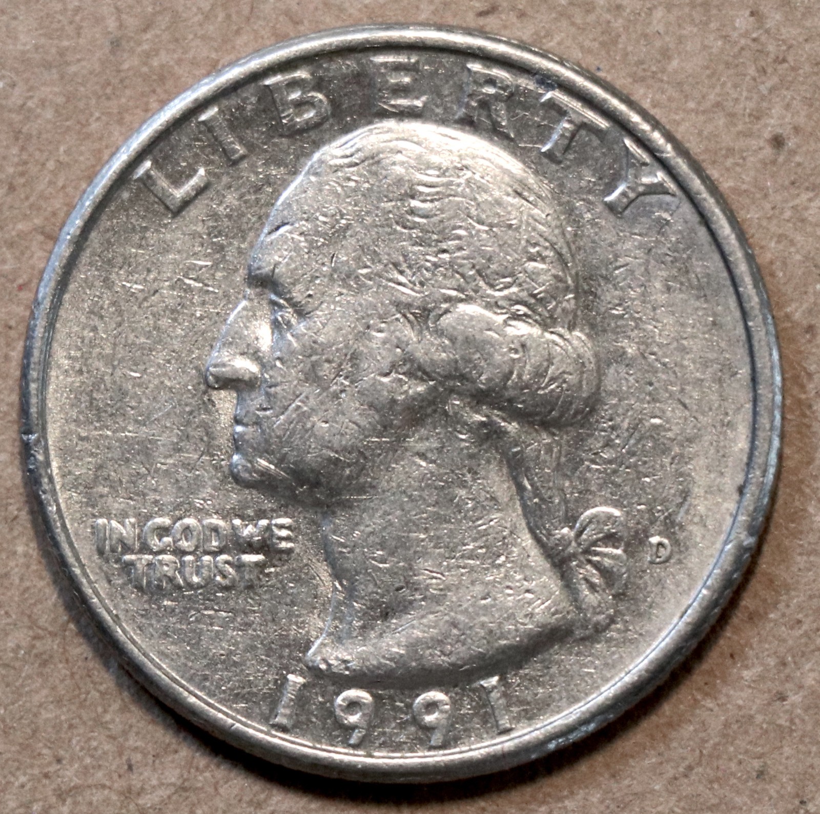 1991 D Washington Quarter circulated
