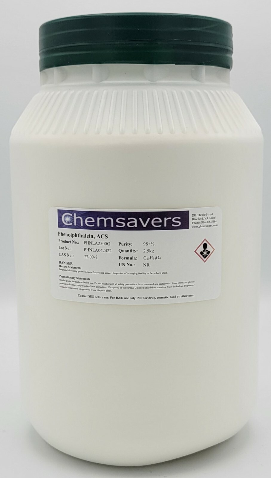 Phenolphthalein, ACS, 98+%, 2.5kg