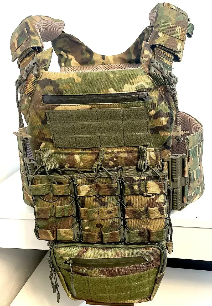 Multicam quick release plate carrier with pouches, tactical multicam camoufl💛💙