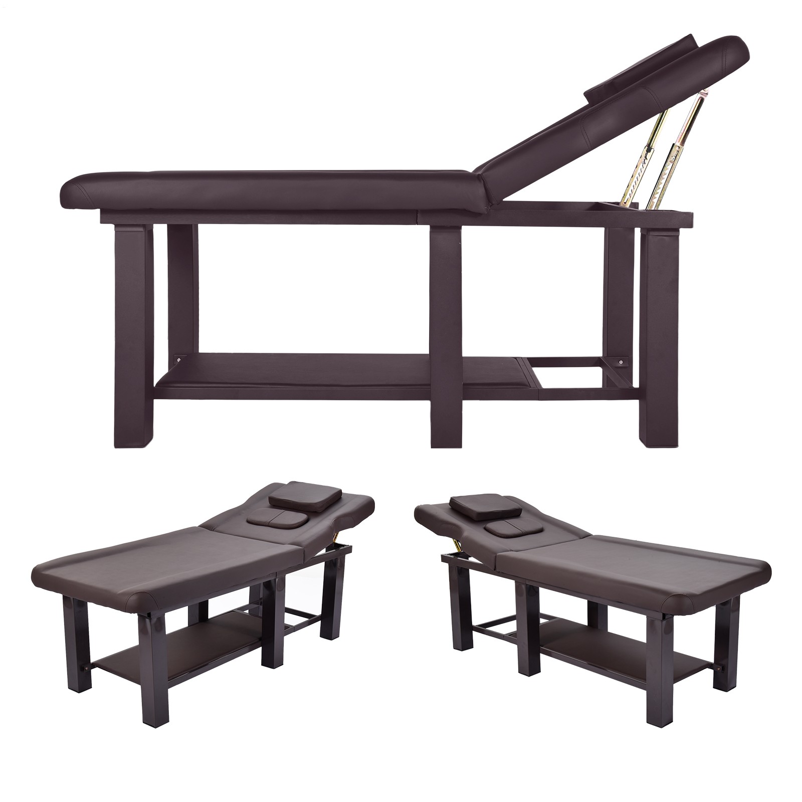 Heavy Duty Massage Bed Salon Table with Memory Foam for Physical Therapy, Brown