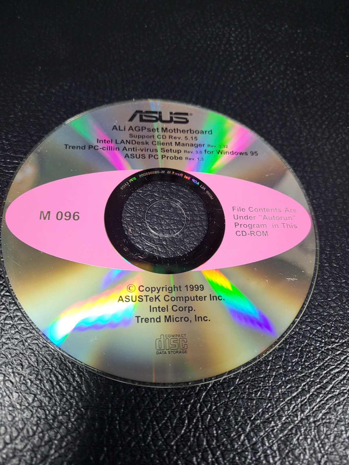 ASUS ALI AGPset Mainboard Support CD Rev. 5.15-M096-1999-RARE VINTAGE-SHIPS N24H
