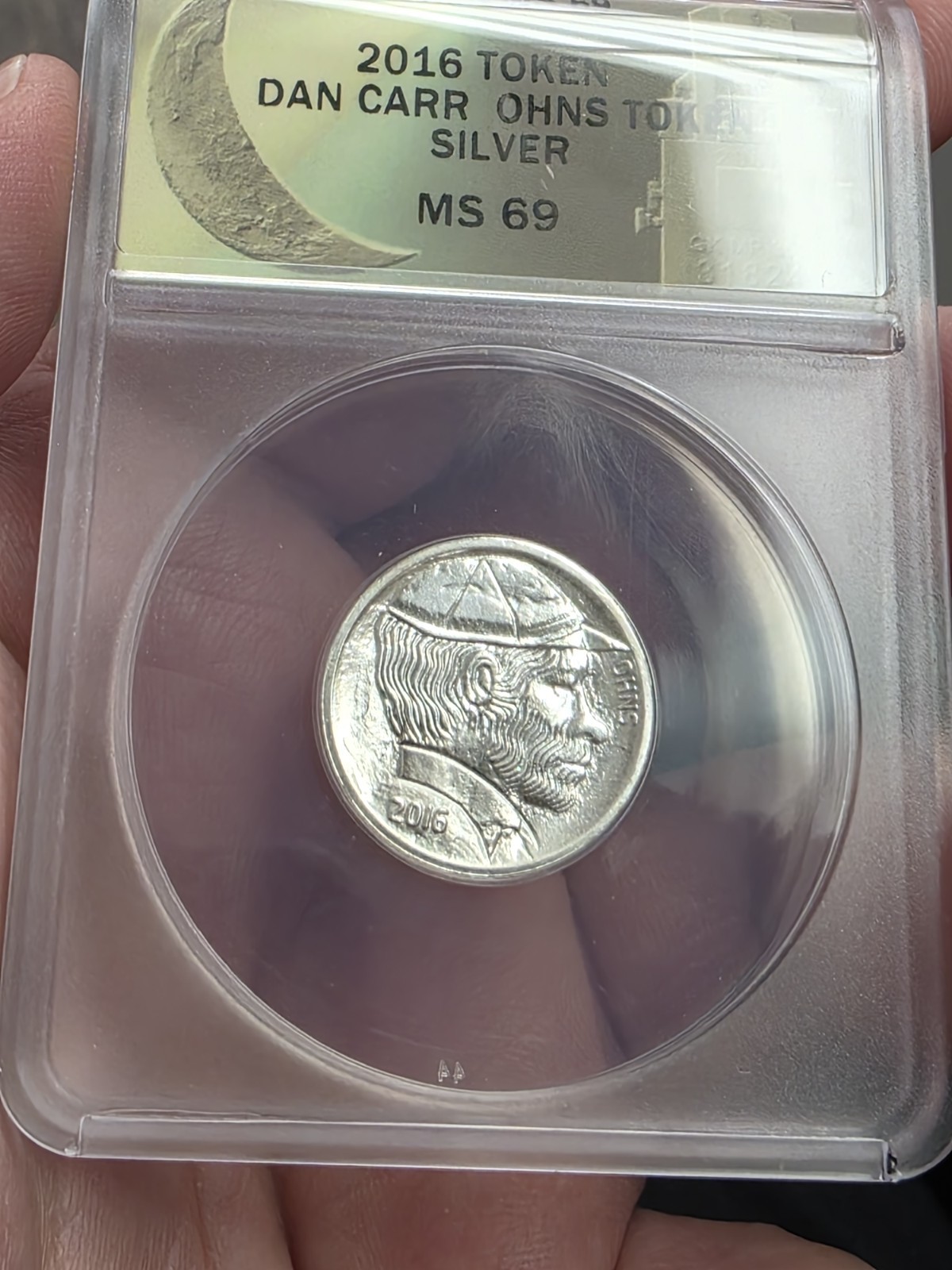 Dan CARR 2016 OHNS TOKEN! SILVER! ANACS MS69. 125 Mintage! Limited! Signed!