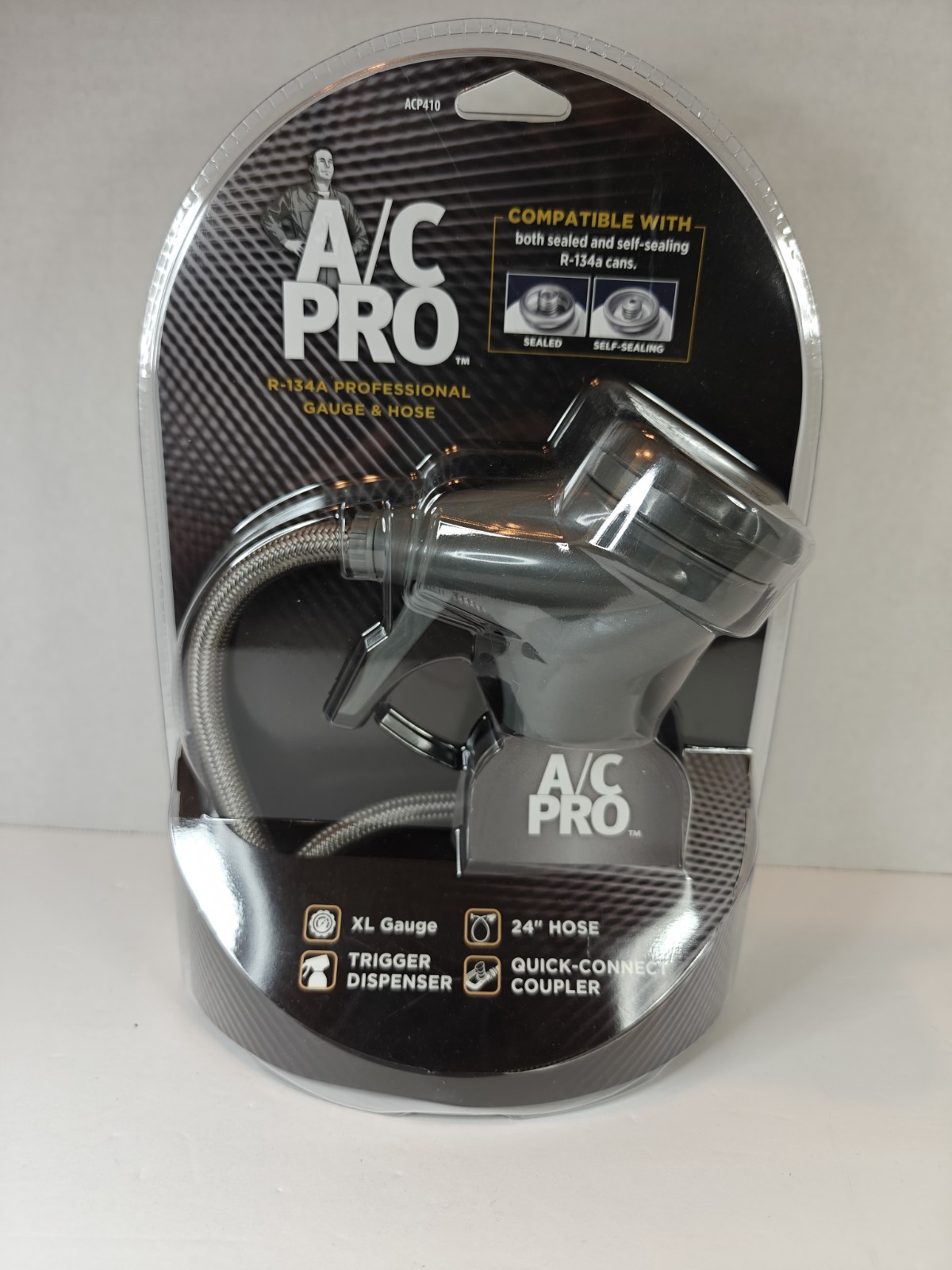 AC Pro Auto AC Recharge Gauge and Hose R134a Quick Connect Easy Use 24" Inch NEW