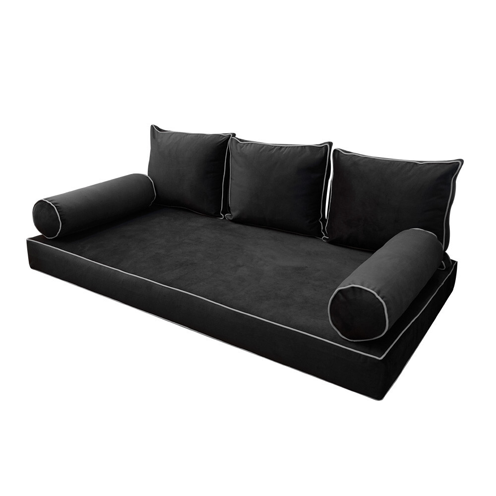 SLIPCOVER ONLY S.V3 Velvet Indoor Daybed Mattress Pillow ContrastPipe Full AD350