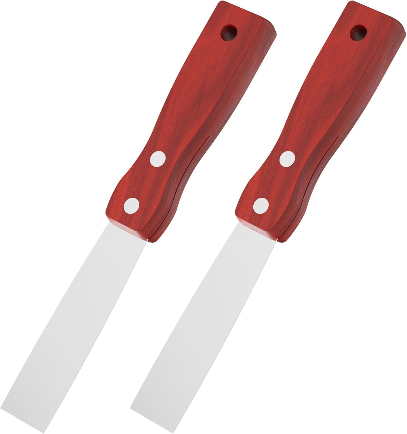 2pc Putty Knife 1 Inch Stainless Steel Scraper Set Wooden Handle Spackle Tool