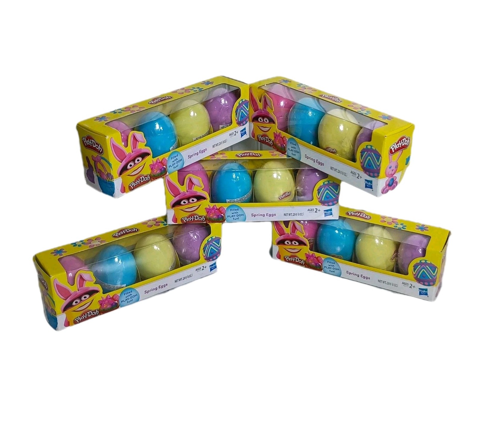 Play-Doh 20 Spring Eggs Lot - Easter Eggs Pastel Colors play dough Lot 5pks of 4