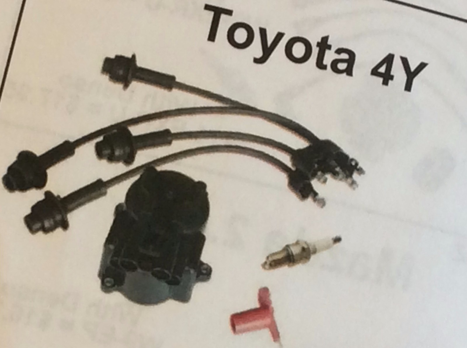TOYOTA FORKLIFT 4Y ENGINE TUNE UP KIT PARTS WIRES, CAP, ROTOR, PLUGS SY86803
