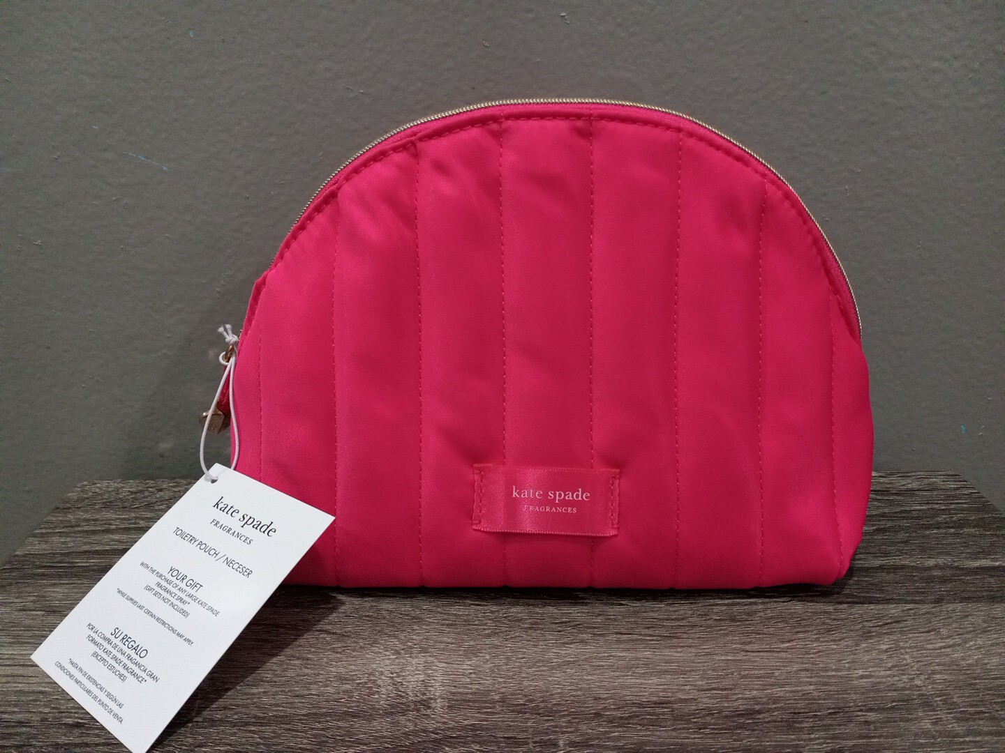 NEW KATE SPADE FRAGRANCE WOMEN'S PINK TRAVEL TOILETRY BAG POUCH 7"H X 8"W X 3"D