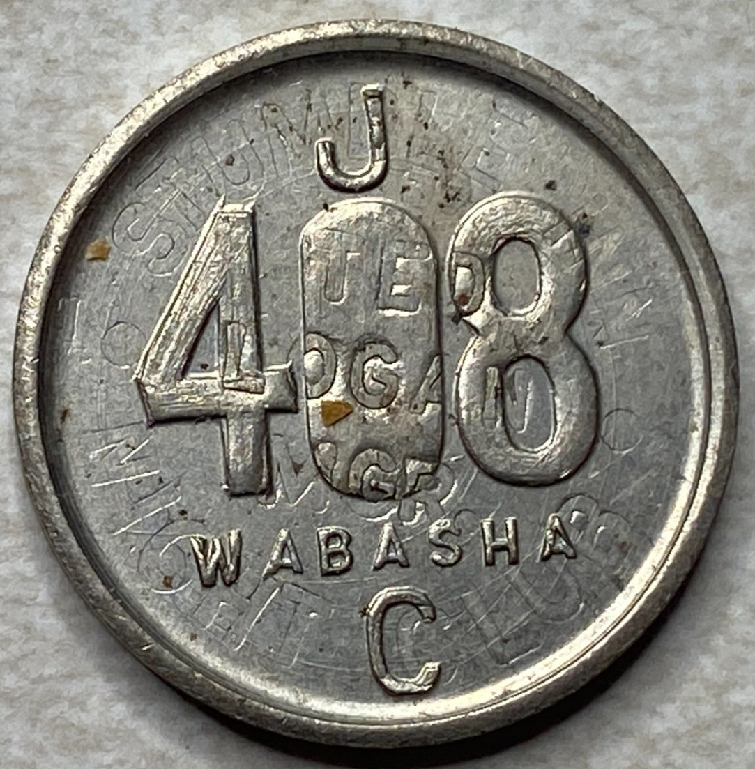 J C 408 Wabasha Overstruck ST Paul Saint MN Minnesota Trade Slot Token T2739