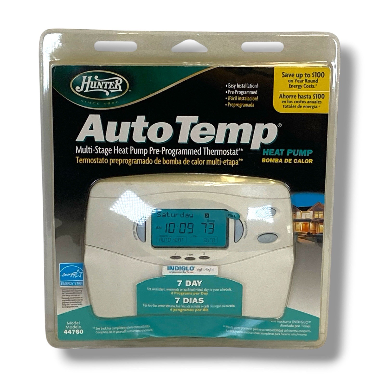 Hunter Auto Temp Pre-Programmed Thermostat 44760 MultiStage Heat Pump New Sealed
