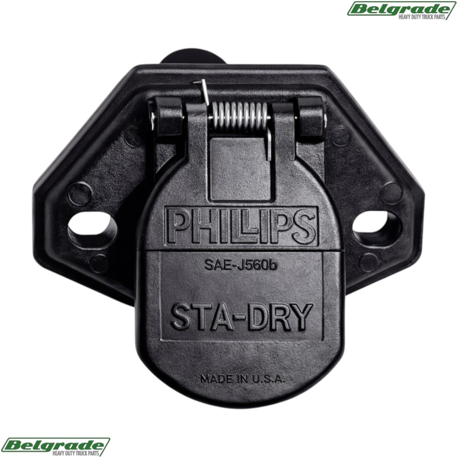 Phillips 16-724 Quick-Change 7 Pin Socket STA-DRY, Bullet Terminal, 2 Hole Mount