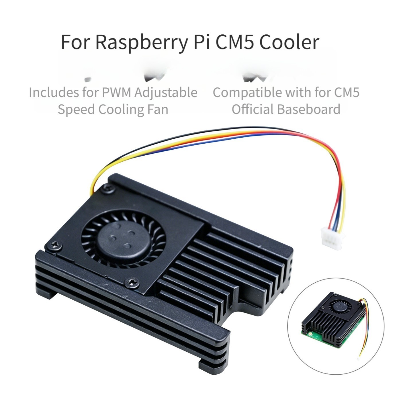 Low Noise Cooling Fan for For RASPBERRY Pi CM5 with Automatic For PWM Control