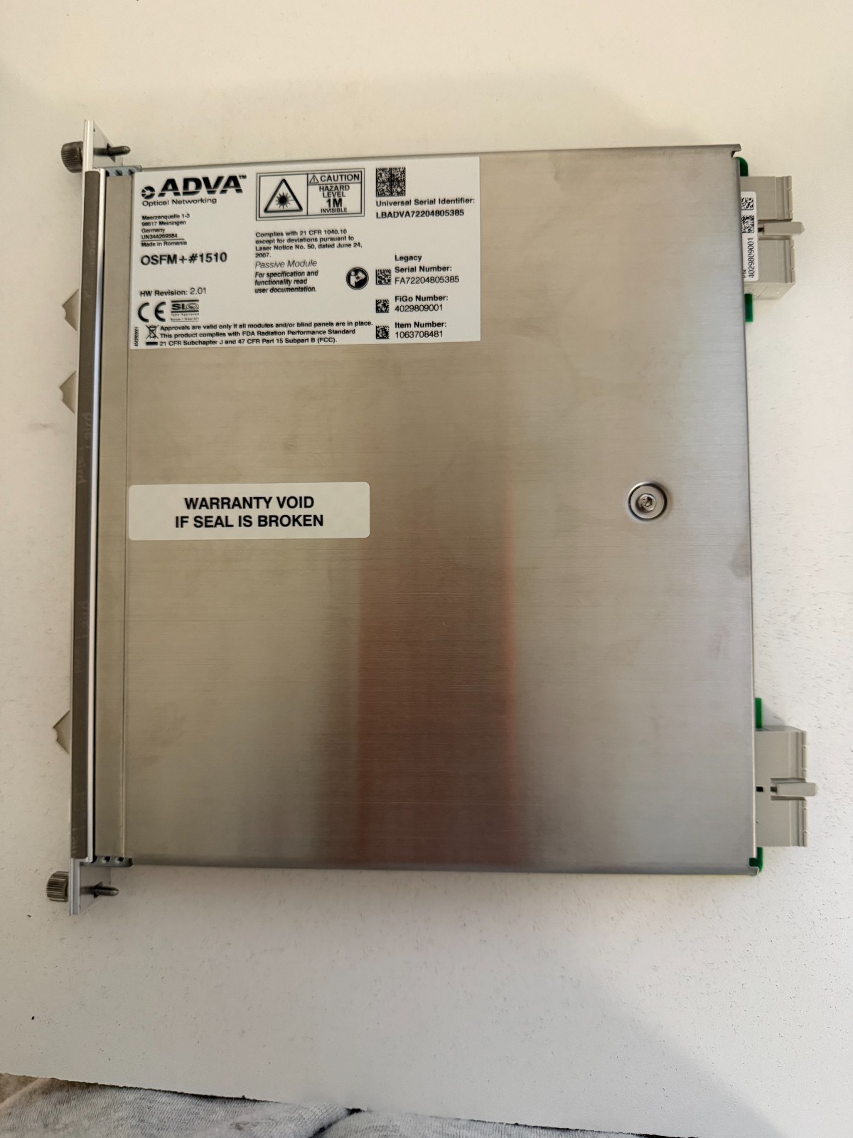 ADVA OSFM+ #1510 MODULE HW REV 2.01 / 1063708481 / 4029809001