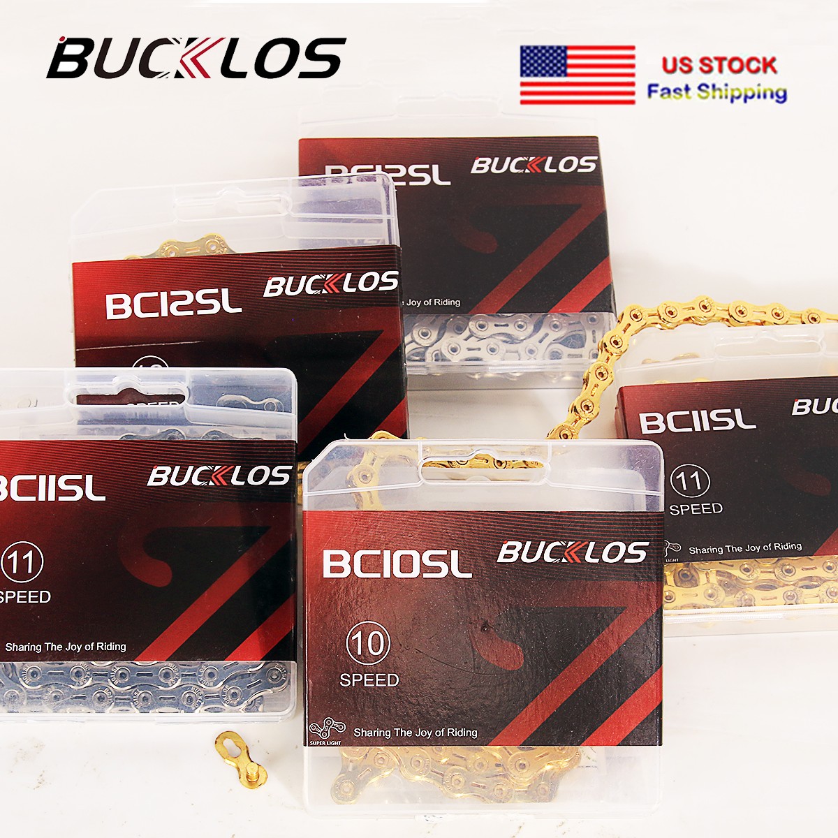 BUCKLOS MTB Road Bike Cassette Chain SL 10/11/12 Speed 116 Links for Shimano US
