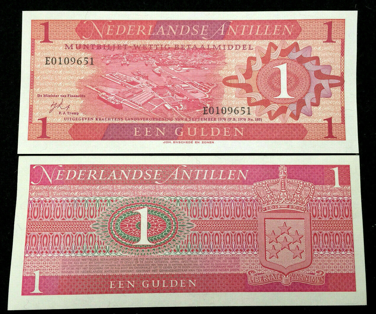Netherlands Antilles 1 Gulden 1970 Banknote World Paper Money UNC Currency