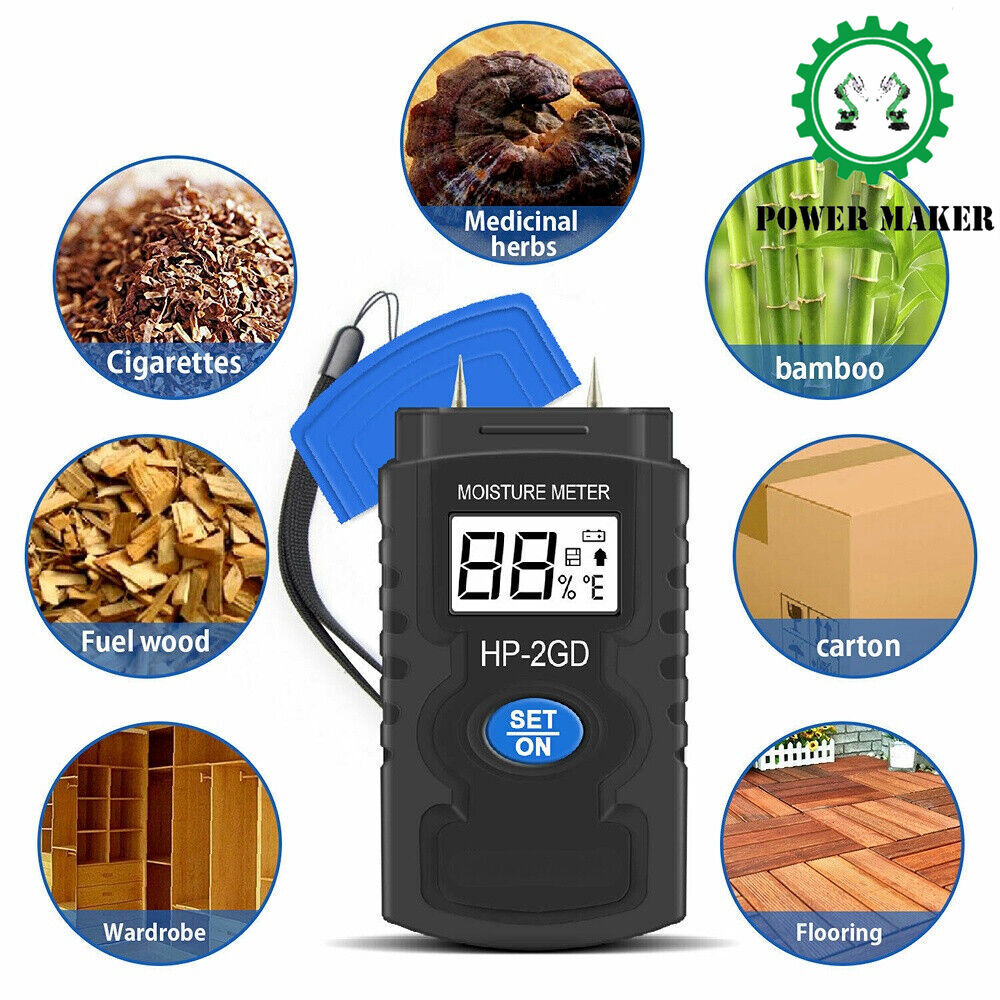Wood Moisture Meter Analyzer Humidity LCD Tester Damp Detector Hygrometer New
