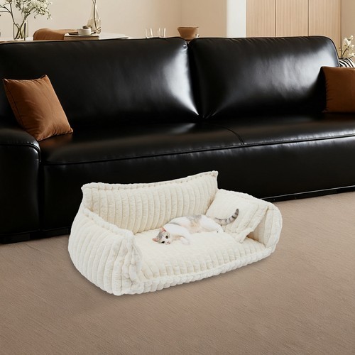 Pet Couch with Removable Washable Cover, Pet Couch Bed for Dog and Cat, Calming