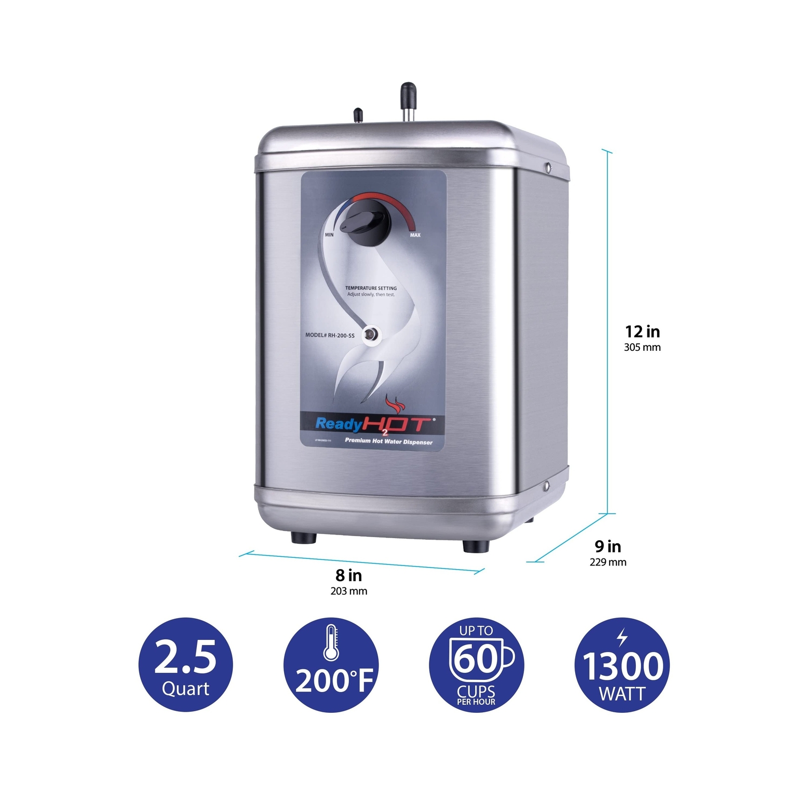 Ready Hot 40-RH-200-SS Instant Hot Water Dispenser System, 2.5 Quarts Manual ...