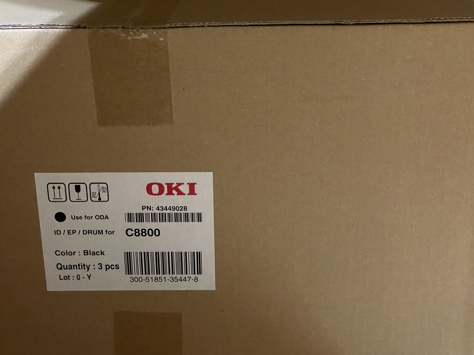 LOT OF 3 Genuine OKI Okidata 43449028 Black Image Drum C8800