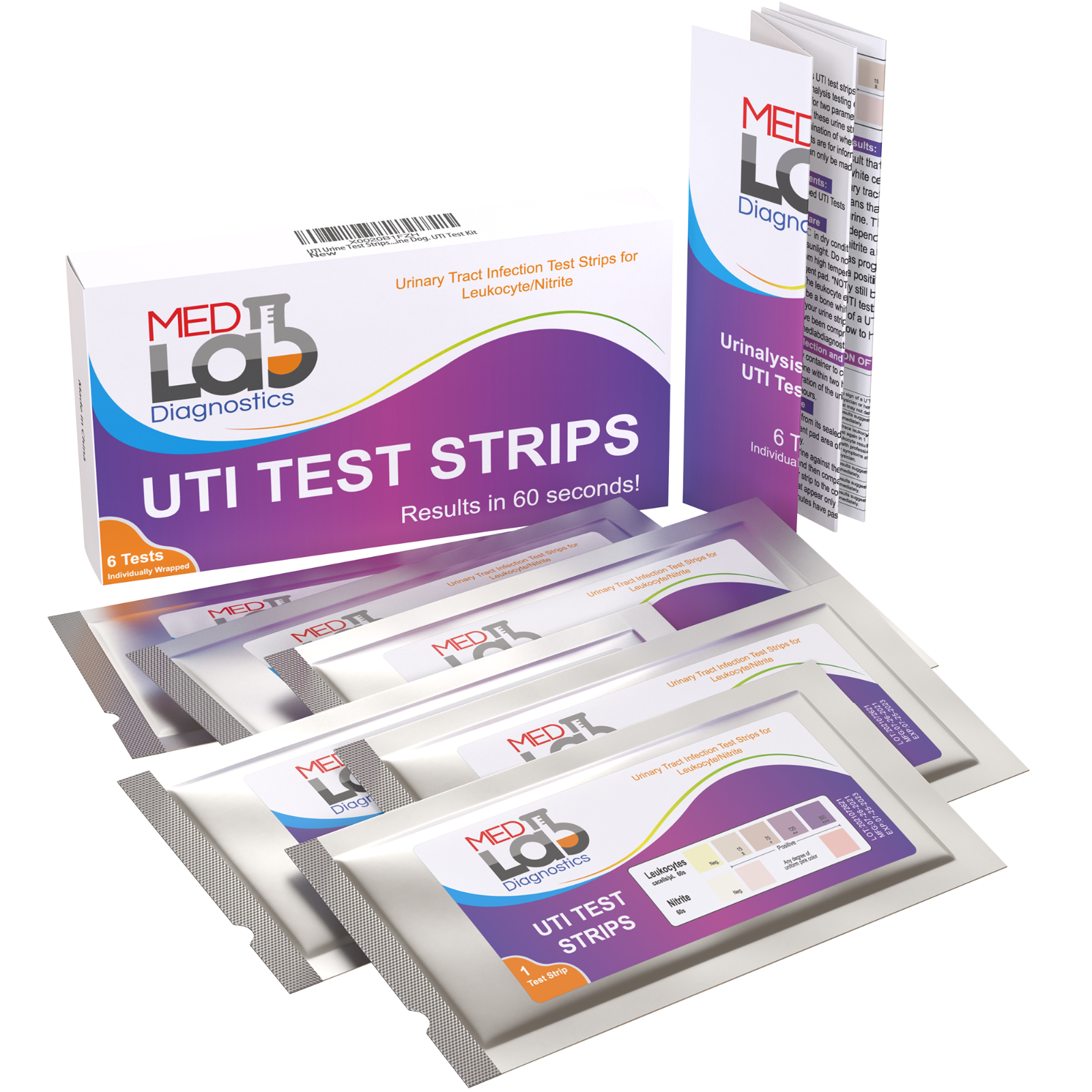 UTI Test Strips for Urinary Tract Infection(6 Individually Wrapped Tests)