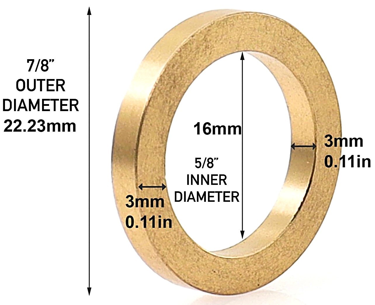 Circular Saw Blade Bushings Ring - 5/8” to 7/8” Washer Reducing 1/16" Thickness