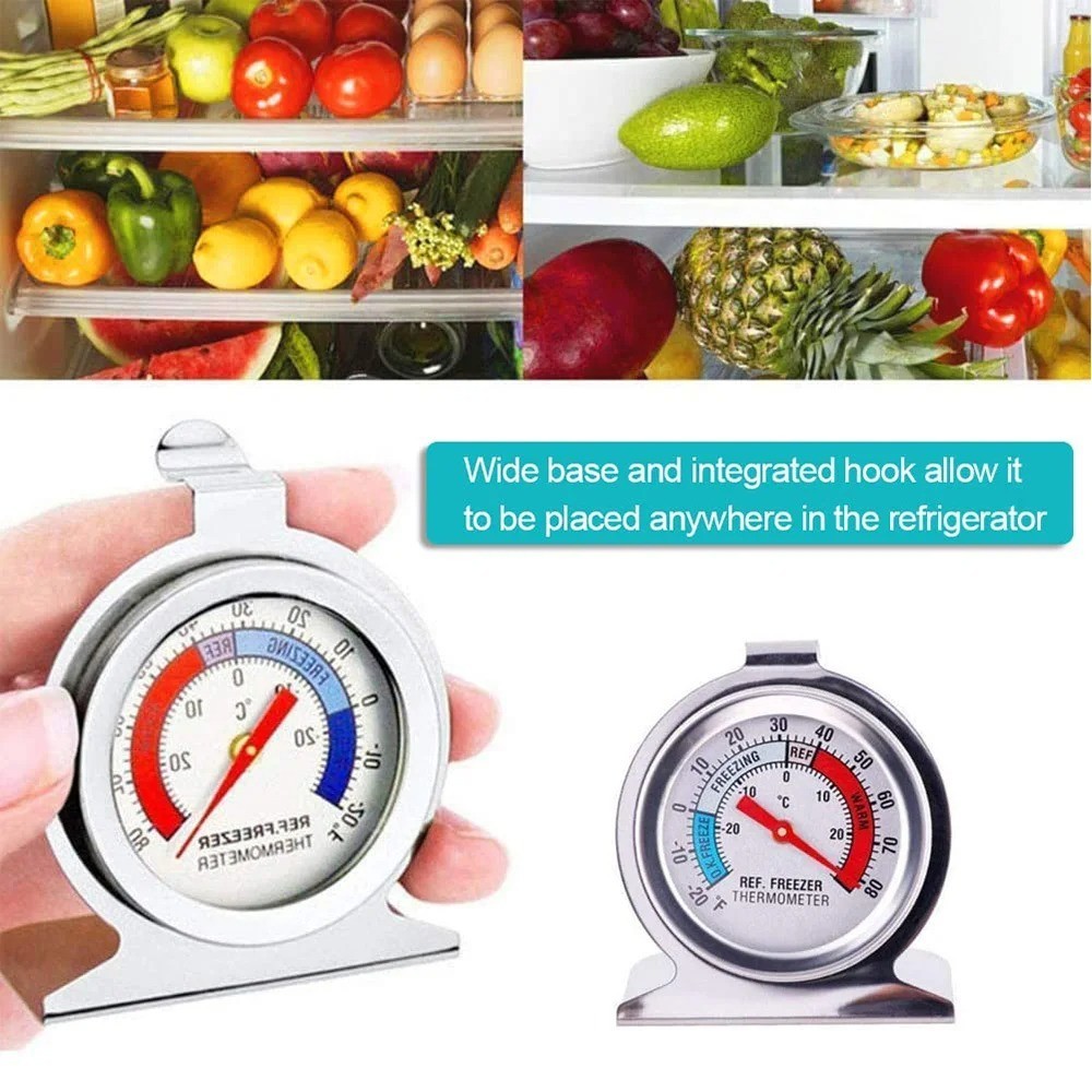 2 Pack Refrigerator Freezer Thermometer Large Dial Analog Thermometer