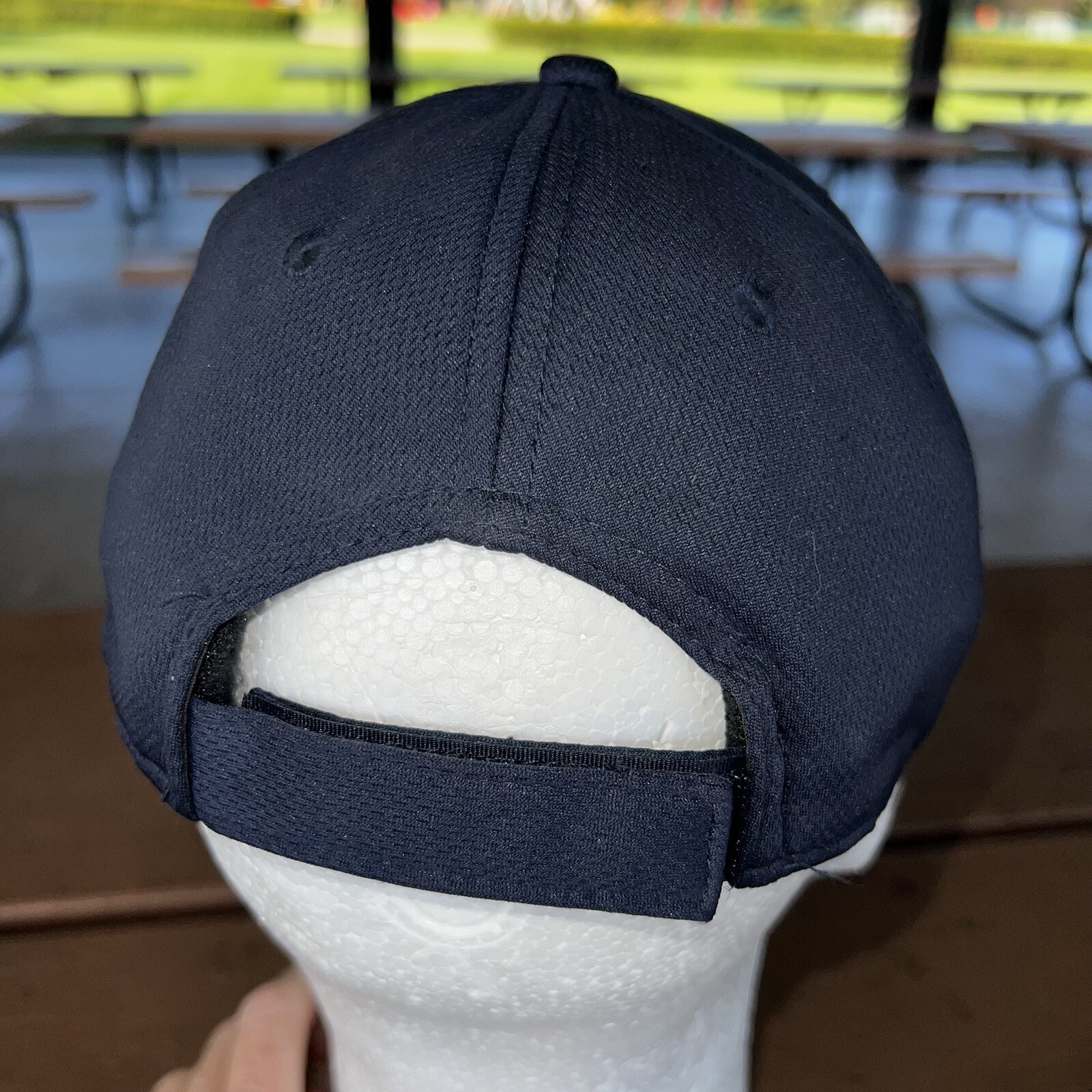 Boston Red B w White Outline on Navy Hat Cap Hook Loop Team MLB OC Sports