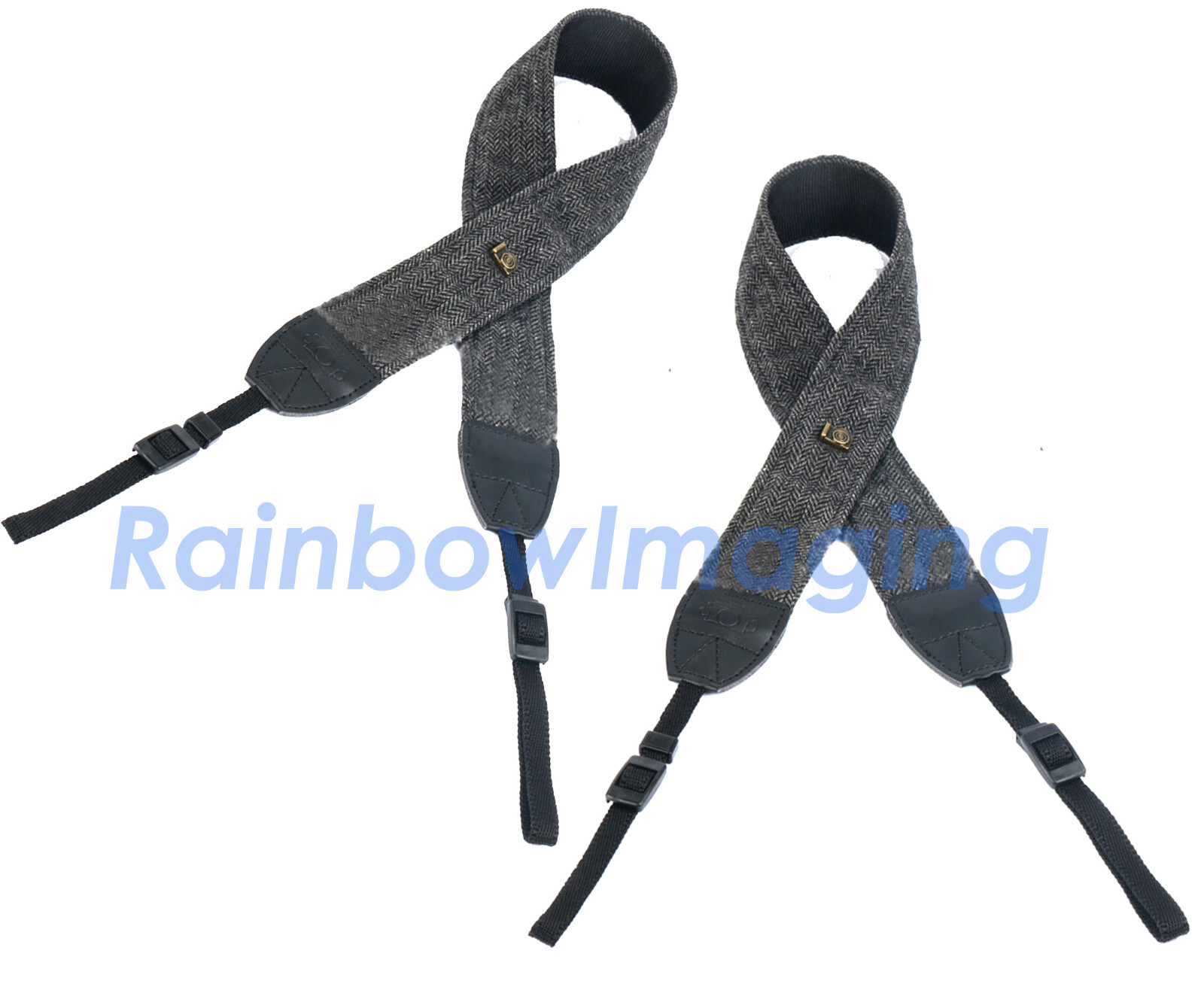 2 x Vintage Black Weave Camera Shoulder Neck Strap Belt Nikon D7200 D7100 D750
