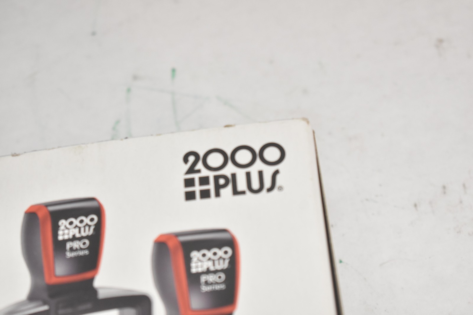 PLUS 2000 Plus Pro Series Self-Inking Date Stamp Band Shield Black Red Office