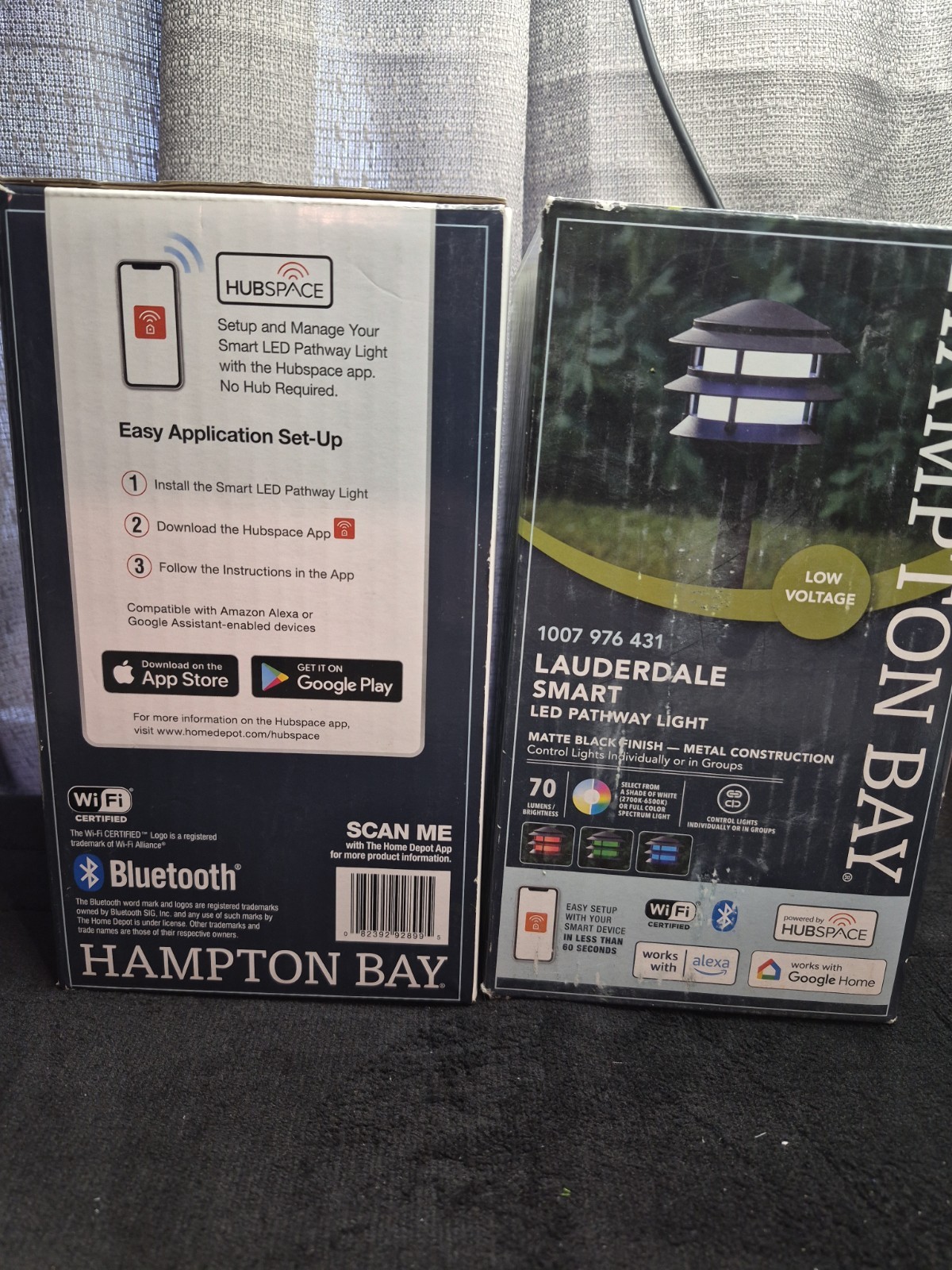 2 Pack Hampton Bay Lauderdale Smart LED Pathway Light Powered by Hubspace