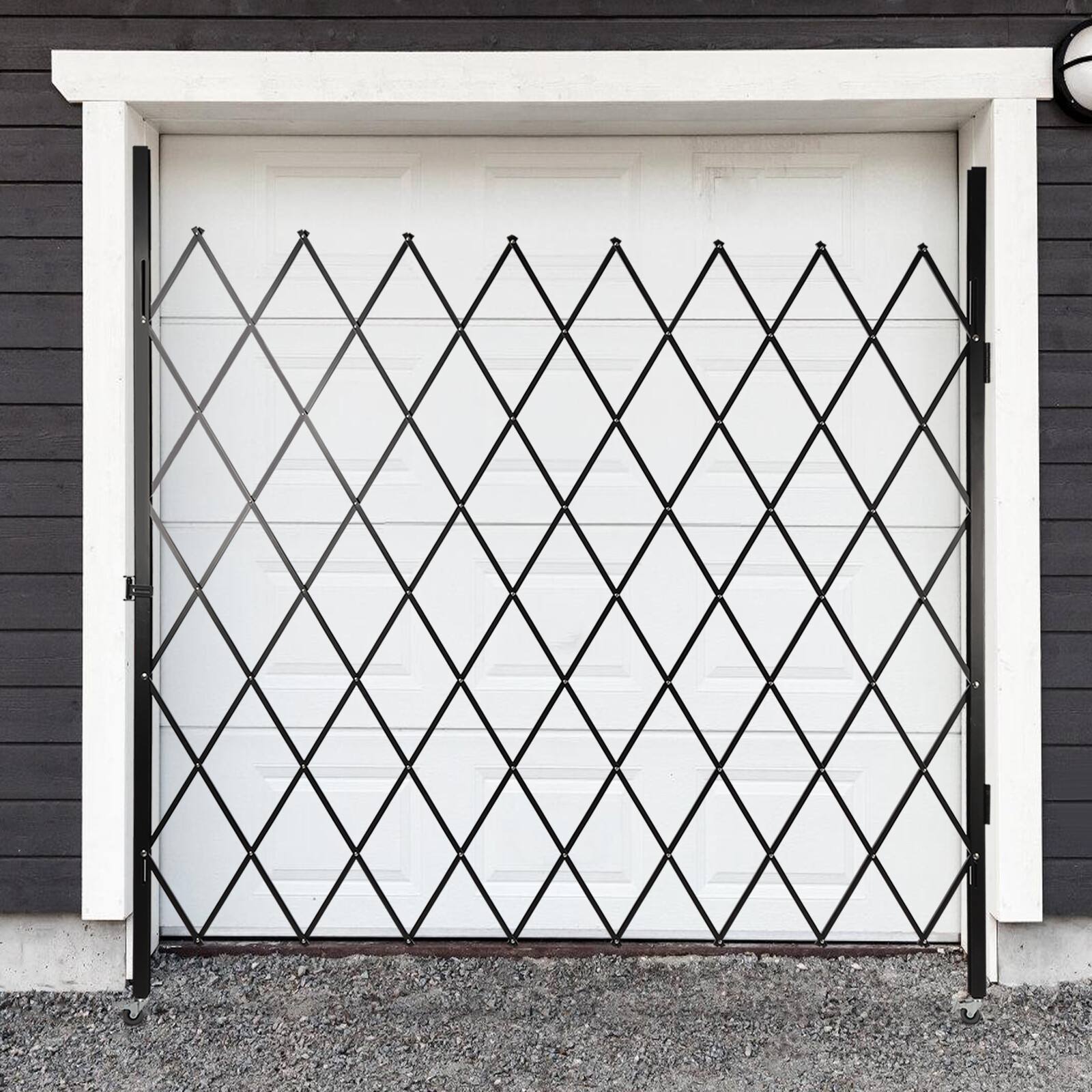 Folding Security Gate 6.5ft x 6.5ft Wall Mount Single Folding Door Scissor Gate