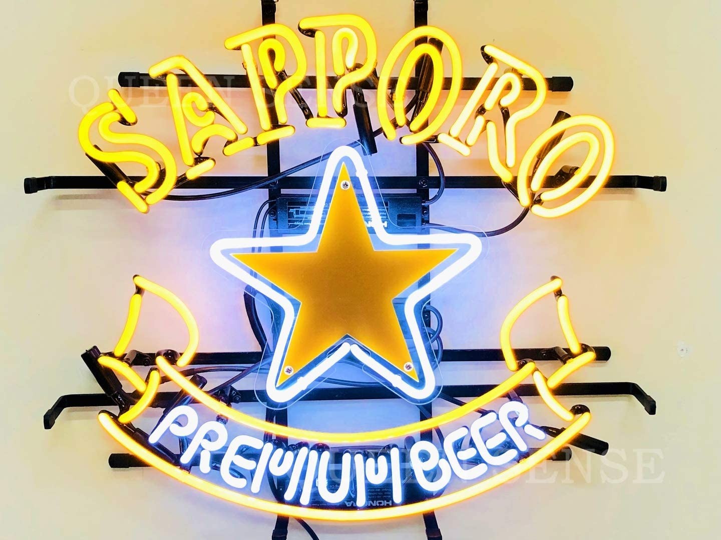 Sapporo Imported Premium Beer 20"x16" Neon Sign Light Lamp Bar Open Real Glass
