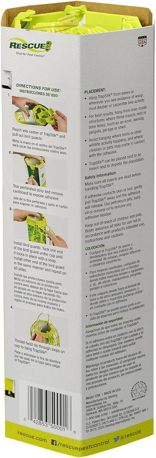 Visilure® Trapstik for Wasps, Mud Daubers, Carpenter Bees – 2 Pack