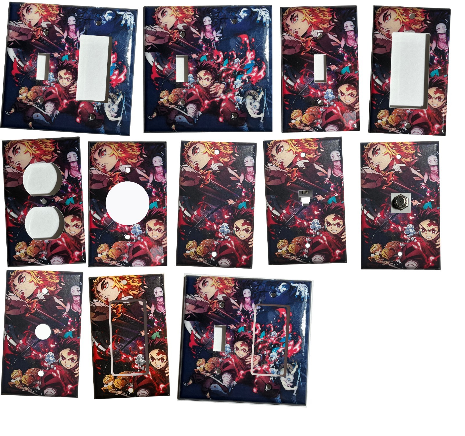 Demon Slayer characters Light Switch Duplex Outlet Cover Plate & more Home decor