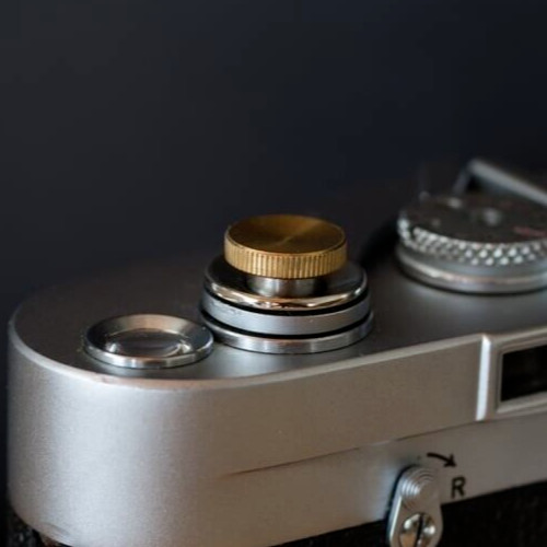 NANIGASHI Shutter Release Button Brass Base finish SMALL Made in Japan