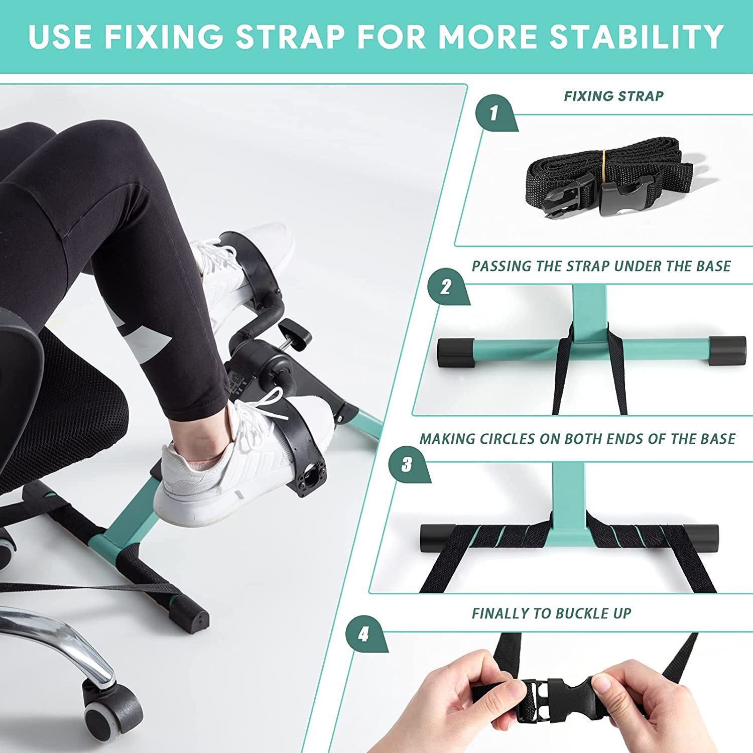 Foldable Mini Exercise Bike Cycle Mini Stepper Bike Pedal Exerciser LCD Display