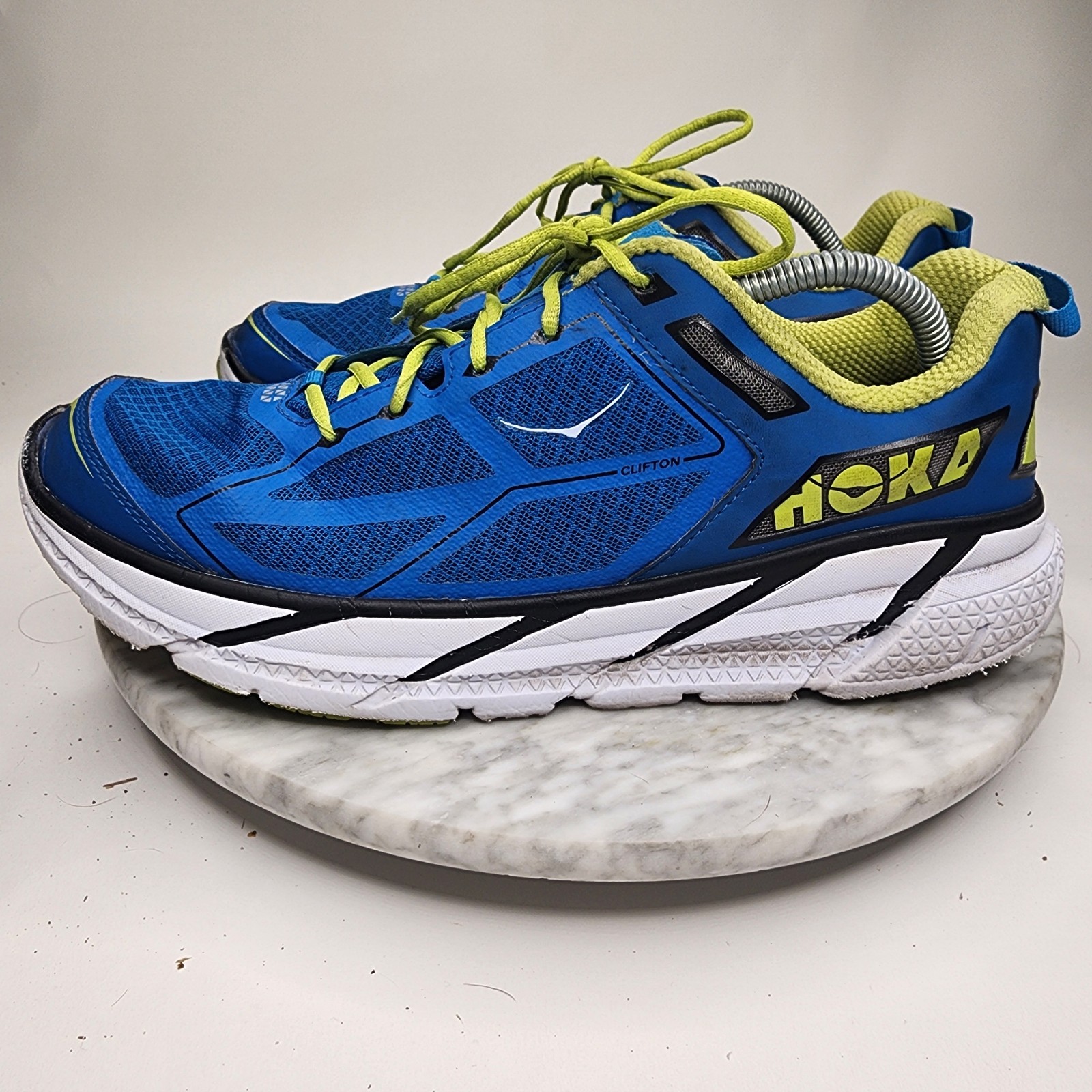 Hoka One One Clifton 1 Blue Citrus Running Comfort Shoes Mens Size 11.5 1101943