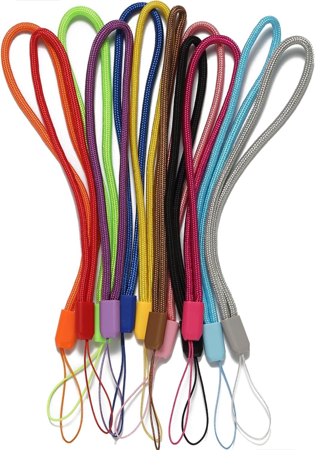AMUU 12 Pack Wrist Lanyards Short Colorfull Hand Wrist Lightweight Lanyard Strap