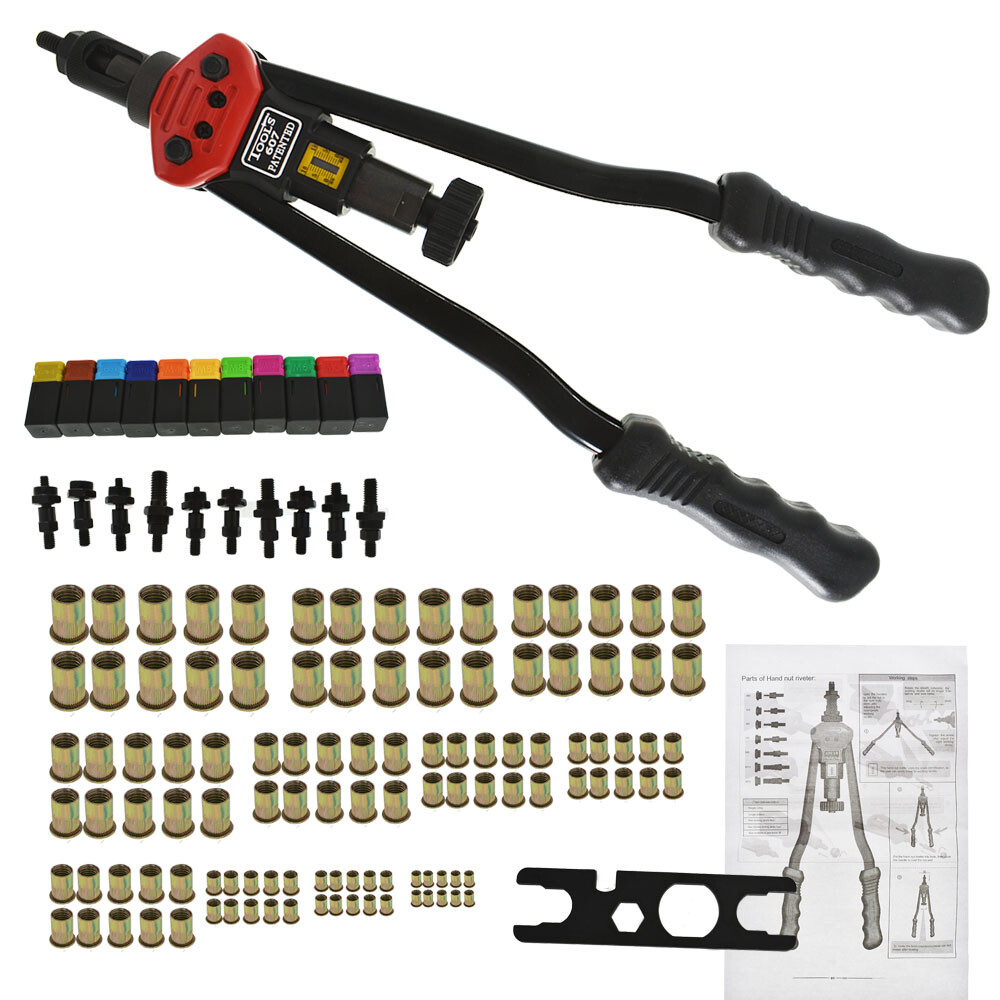 Rivet Nut Gun Kit Rivnut Setting Tools Nut Setter Tool Hand Blind Riveter 16In